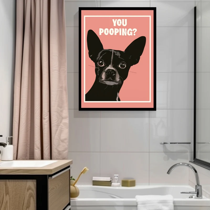 Hund mit Schriftzug You Pooping Poster
