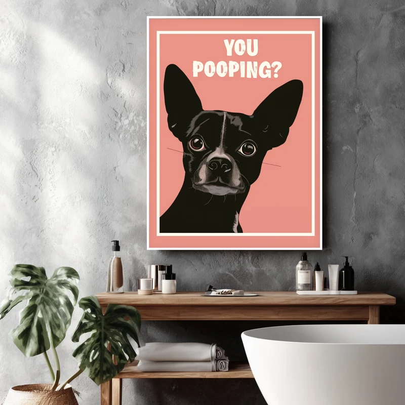 Hund mit Schriftzug You Pooping Poster