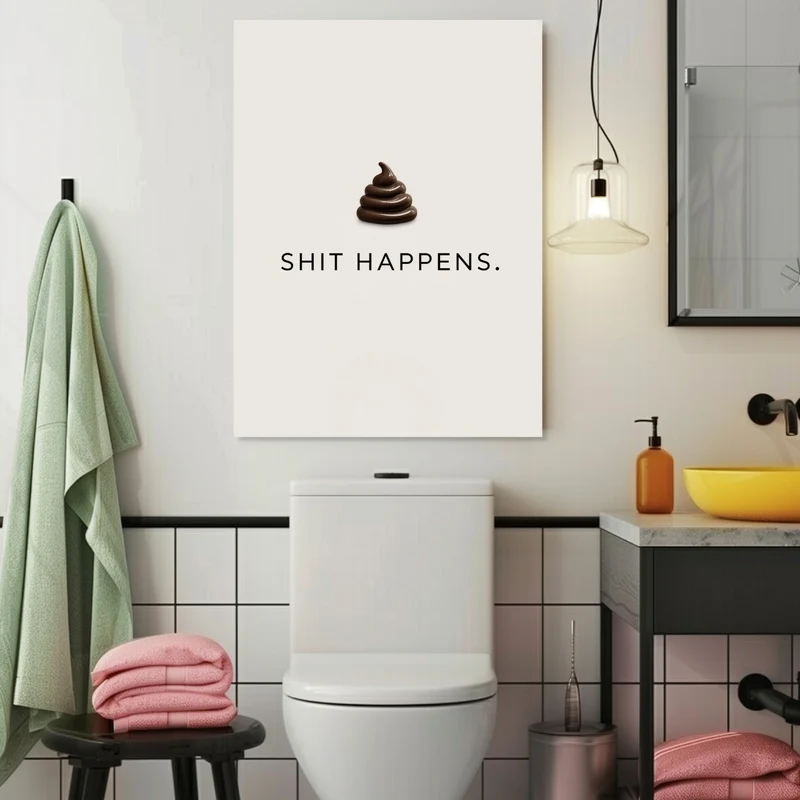 Schriftzug Shit Happens Leinwandbild