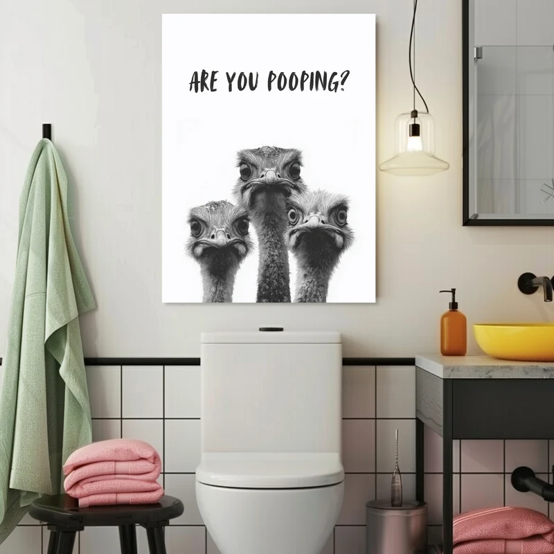 Drei neugierige Strauße Poster