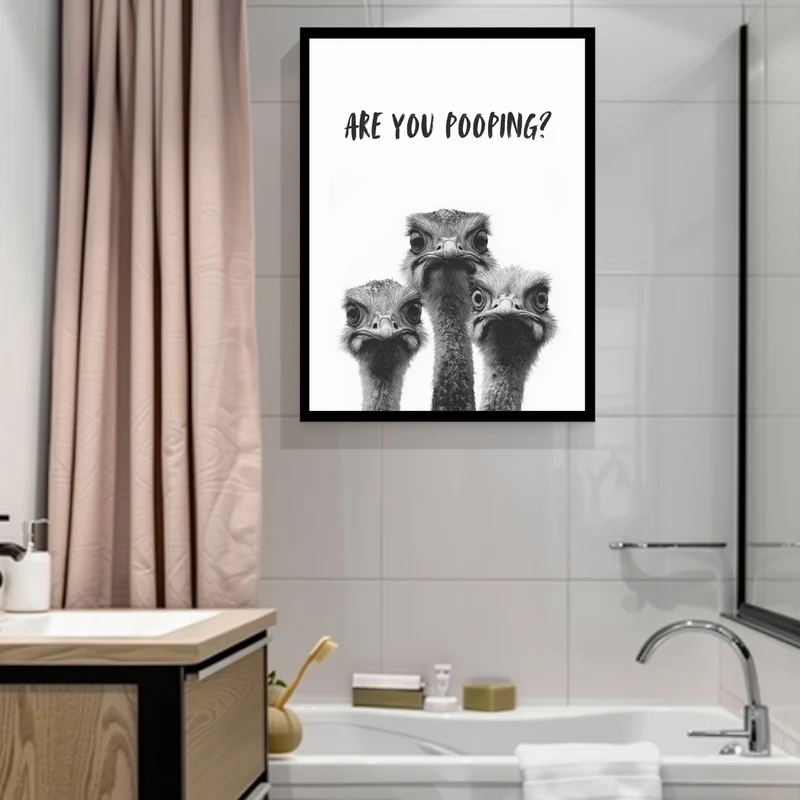 Drei neugierige Strauße Poster