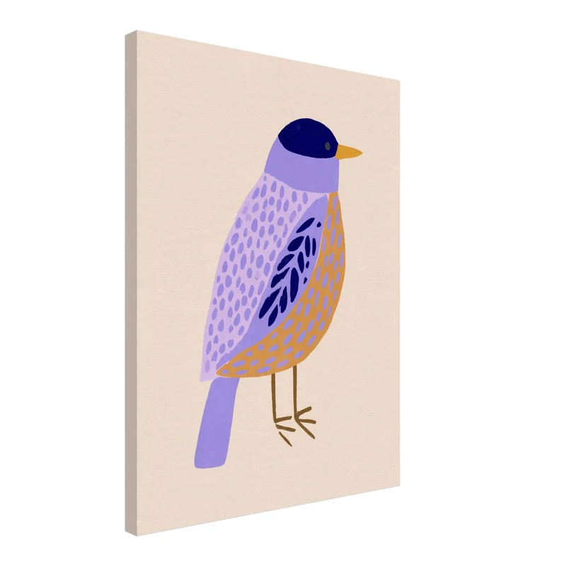 Lila Vogel Illustration Leinwandbild