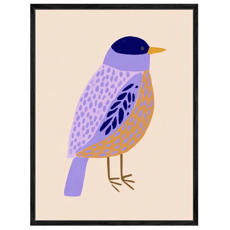 Lila Vogel Illustration Leinwandbild