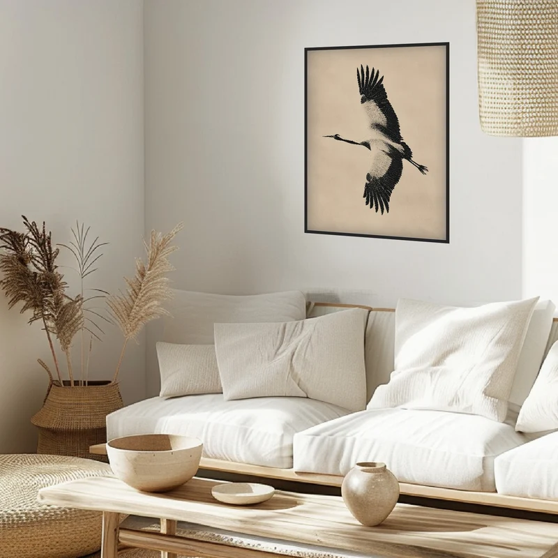 Fliegender Fischreiher Poster