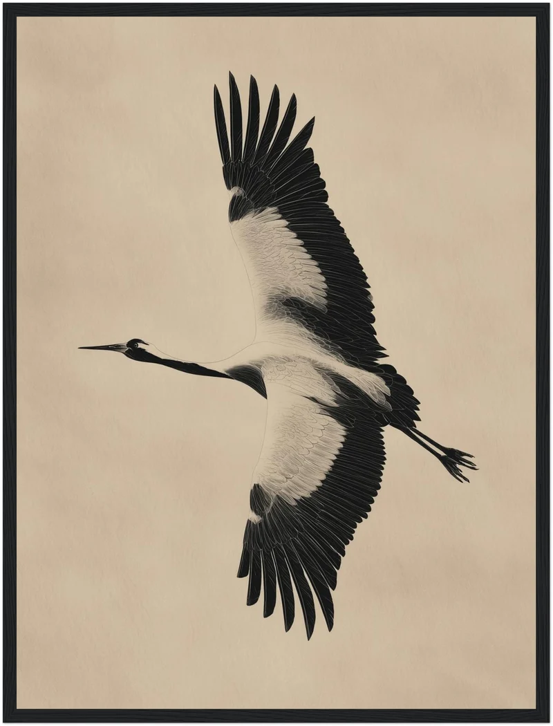 Fliegender Fischreiher Poster