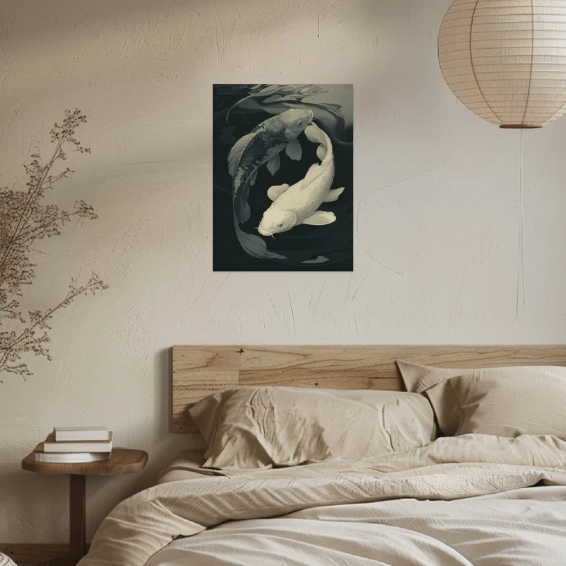 Zwei Koi im Kreis Leinwandbild