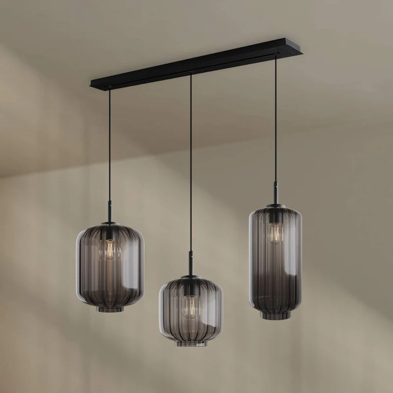 s.luce Velo Esstisch-Hängelampe 3-flammig 120cm Ø 18/20/25cm