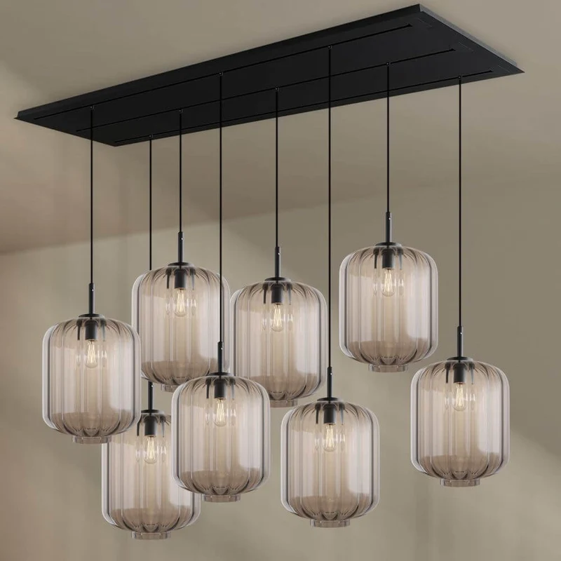 s.luce Velo Esszimmerleuchte 8-flammig 200cm 3-reihig Ø 25cm