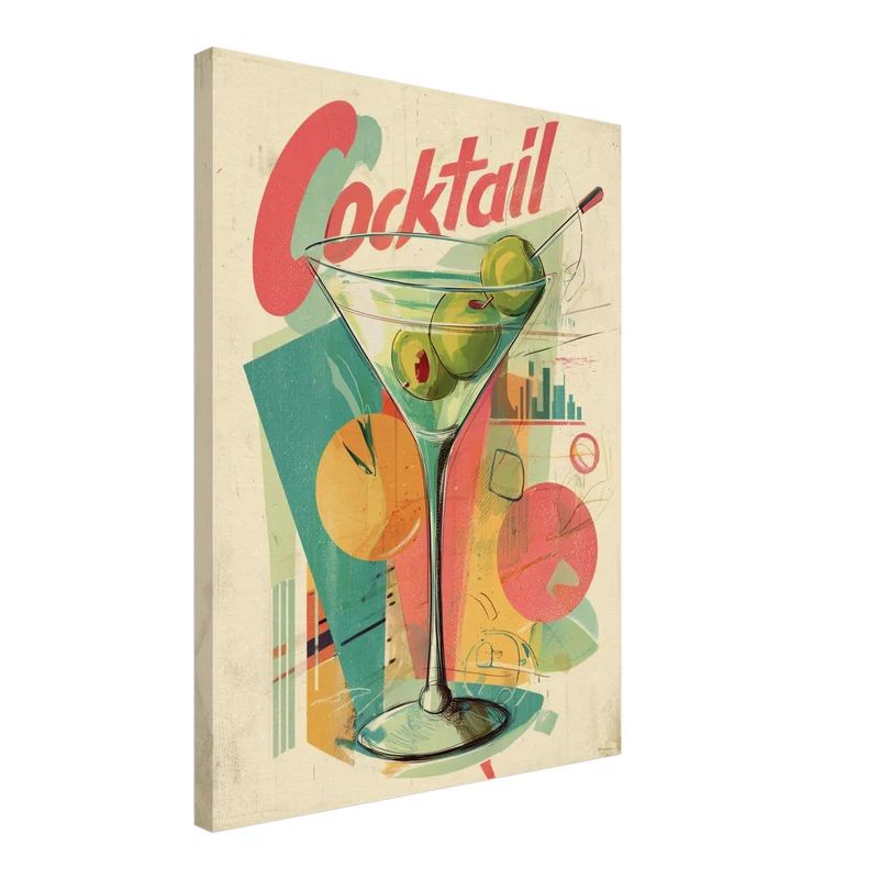 Cocktailglas mit Oliven Leinwandbild