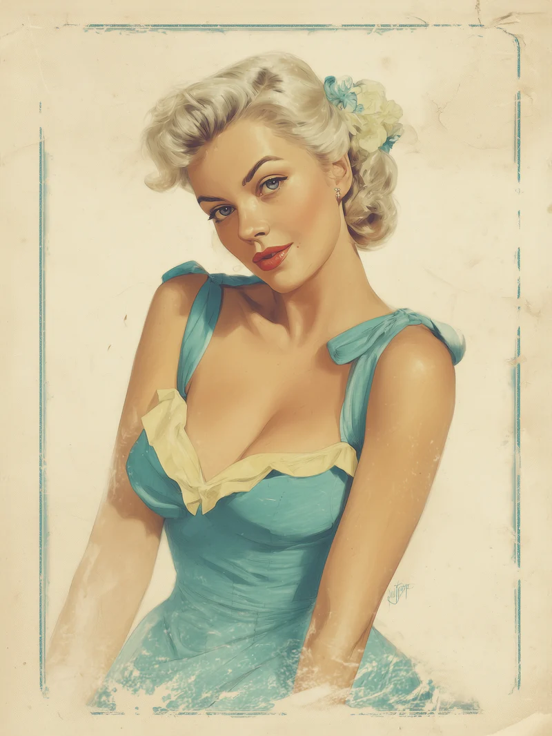Blonde Frau im Sommerkleid Poster