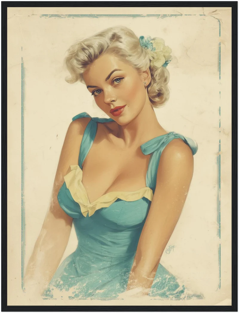 Blonde Frau im Sommerkleid Poster