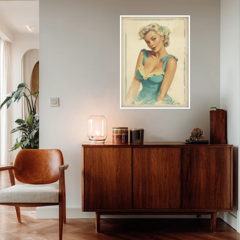 Blonde Frau im Sommerkleid Poster