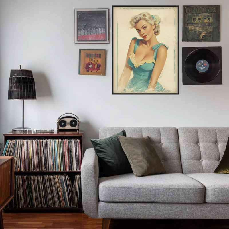 Blonde Frau im Sommerkleid Poster