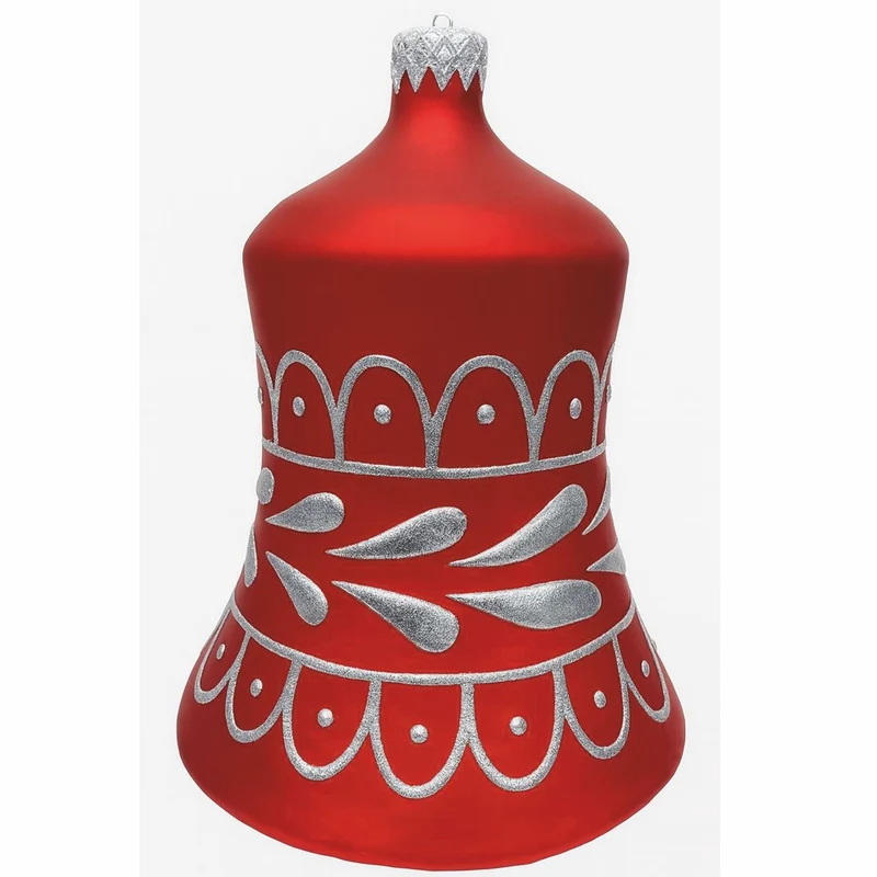 Casa Padrino XXL Deko Weihnachtsbaumkugel Rot / Silber H. 99 cm - Weihnachts Dekoration