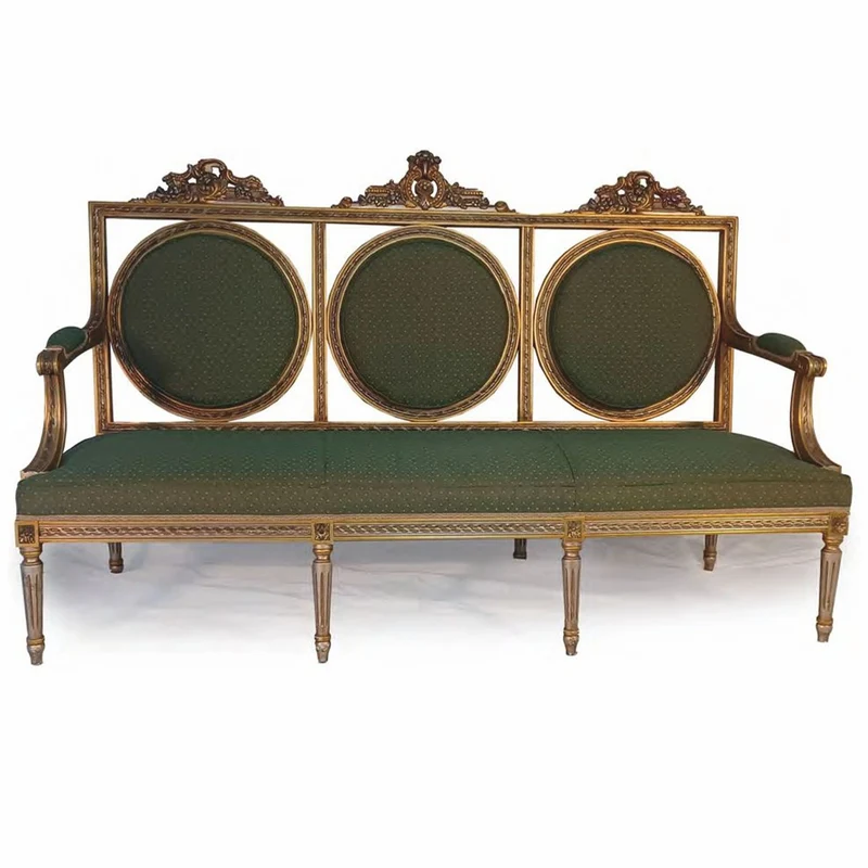 Casa Padrino Luxus Barock Wohnzimmer Sofa Grün / Silber / Gold 173 cm - Made in Italy