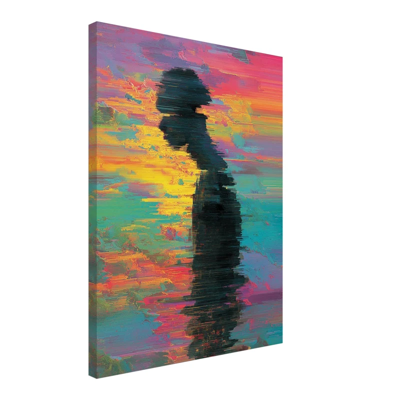 Fragmentierte Silhouette Leinwandbild