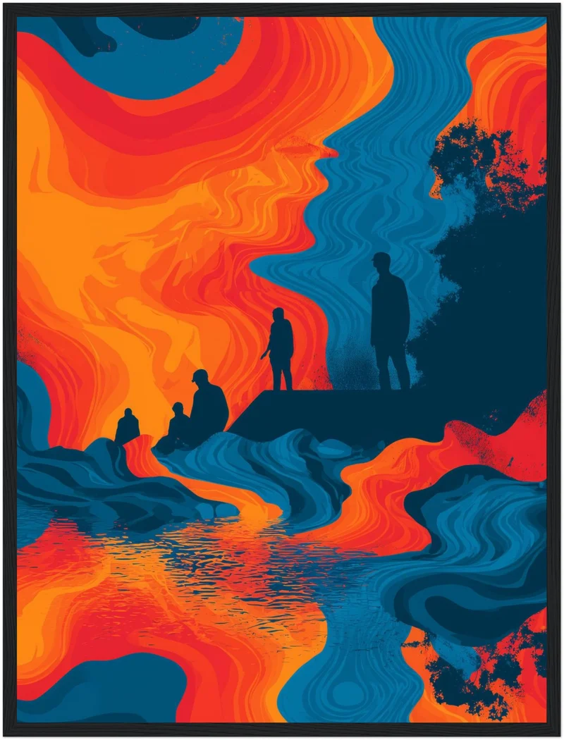 Fließende Figurenlandschaft Poster