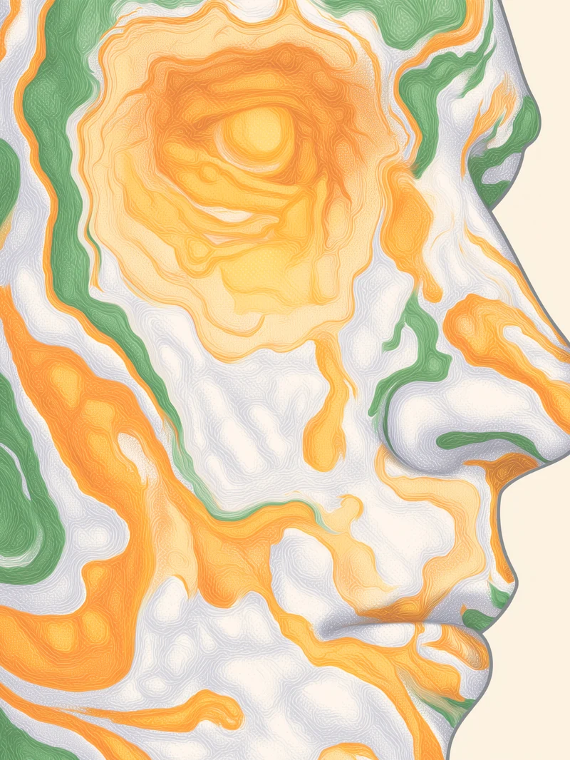 Fließendes Gesichtsprofil Poster
