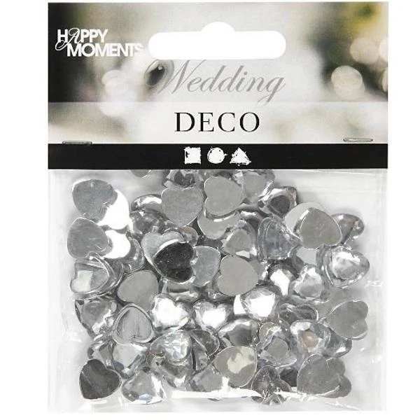 Create Craft - Rhinstone Hearts 10mm 150pieces Silver