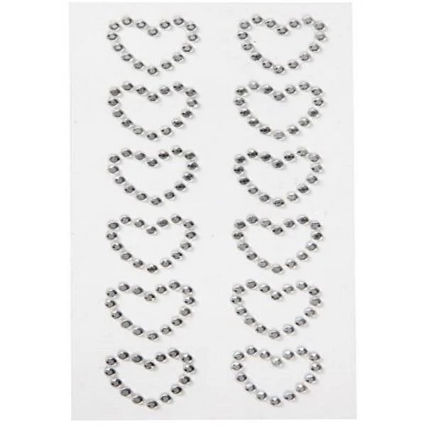 Create Craft - Rhinestone Hearts adhesive 12 pieces