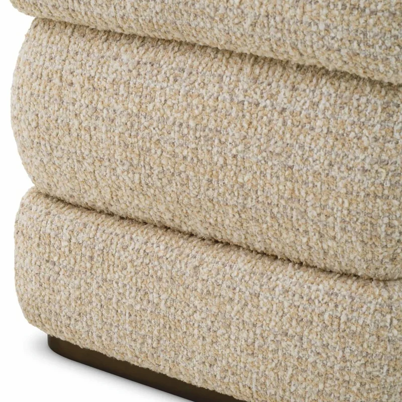 Casa Padrino Luxus Hocker Beige / Bronze H. 52 cm - Luxus Hotel Möbel
