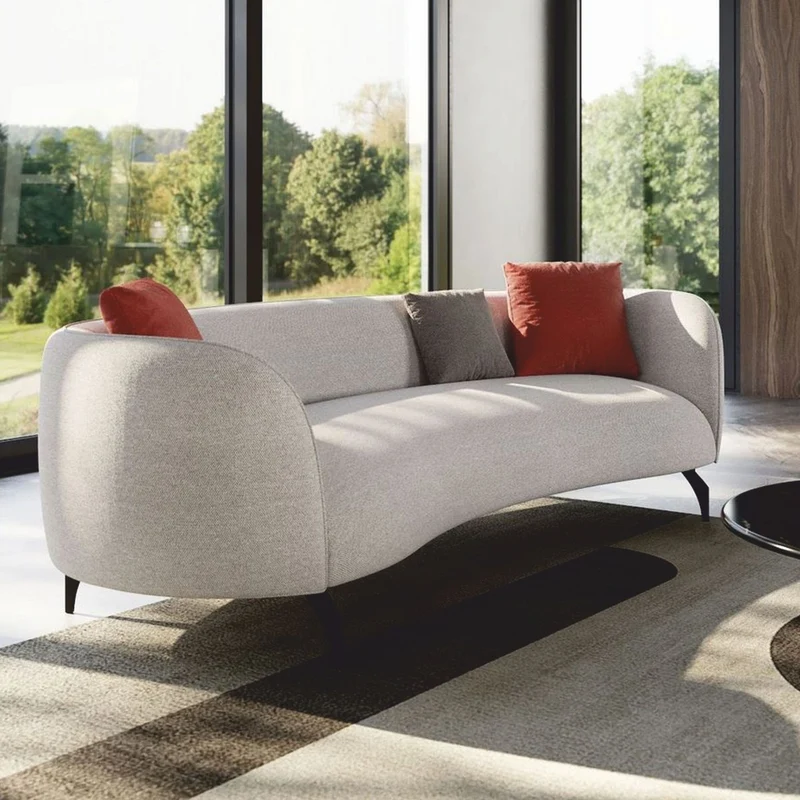 Casa Padrino Luxus Sofa Hellgrau / Schwarz 240 cm - Luxus Wohnzimmer & Hotel Möbel