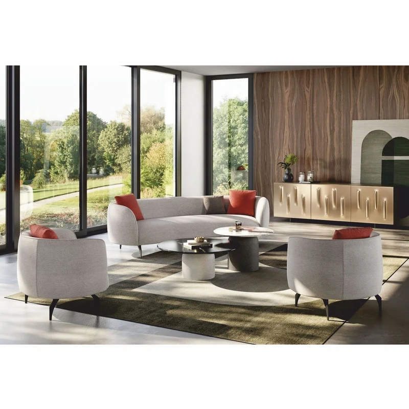 Casa Padrino Luxus Sofa Hellgrau / Schwarz 240 cm - Luxus Wohnzimmer & Hotel Möbel