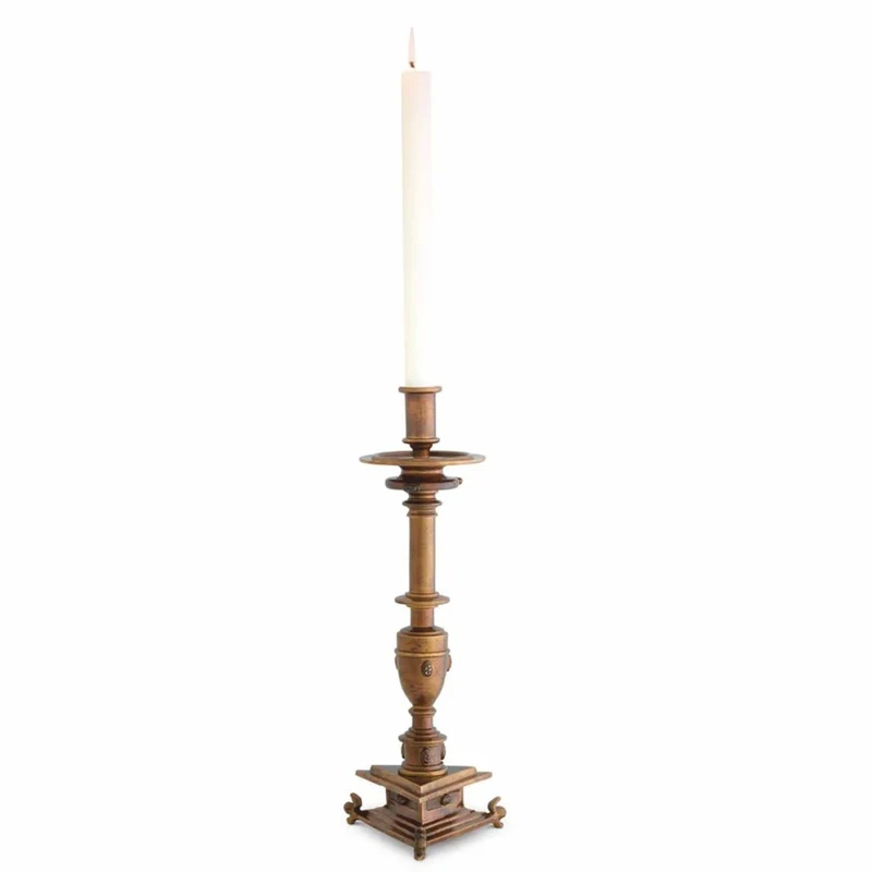 Casa Padrino Luxus Barock Kerzenständer Antik Gold H. 39,5 cm - Barock Deko