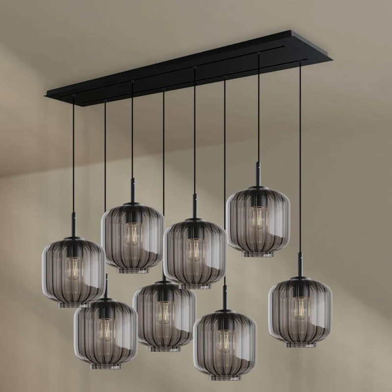 s.luce Velo Esszimmerlampe 8-flammig 160cm 2-reihig Ø 20cm