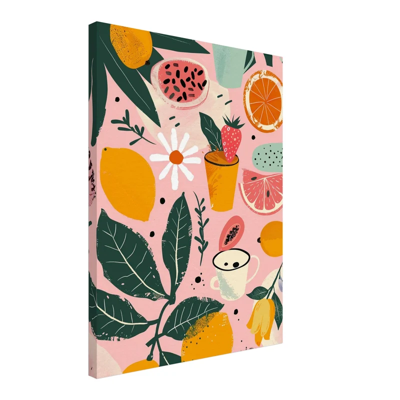 Bunte Früchte Illustration Leinwandbild