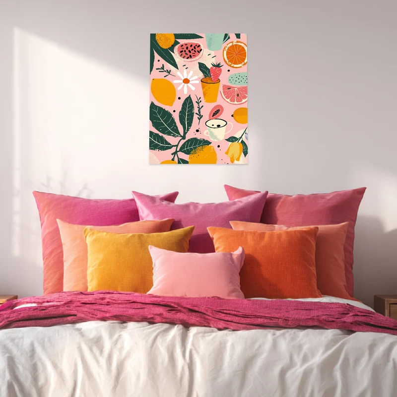Bunte Früchte Illustration Poster