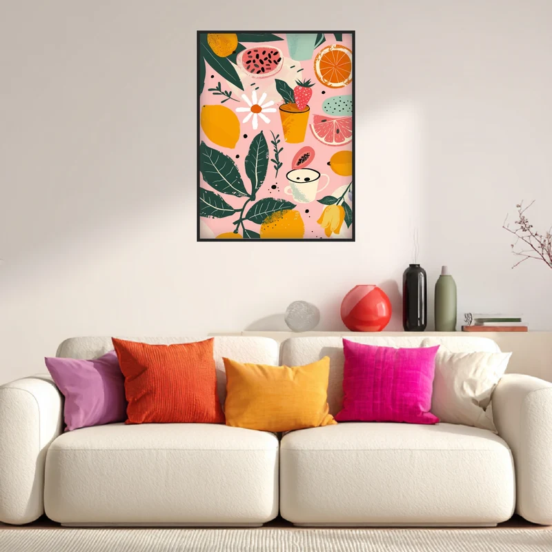 Bunte Früchte Illustration Poster