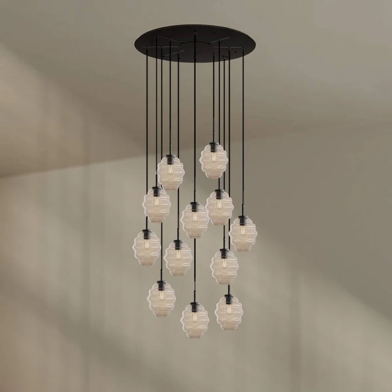 s.luce Echos Galerieleuchte 12-flammig Ø 80cm Baldachin Ø 18cm