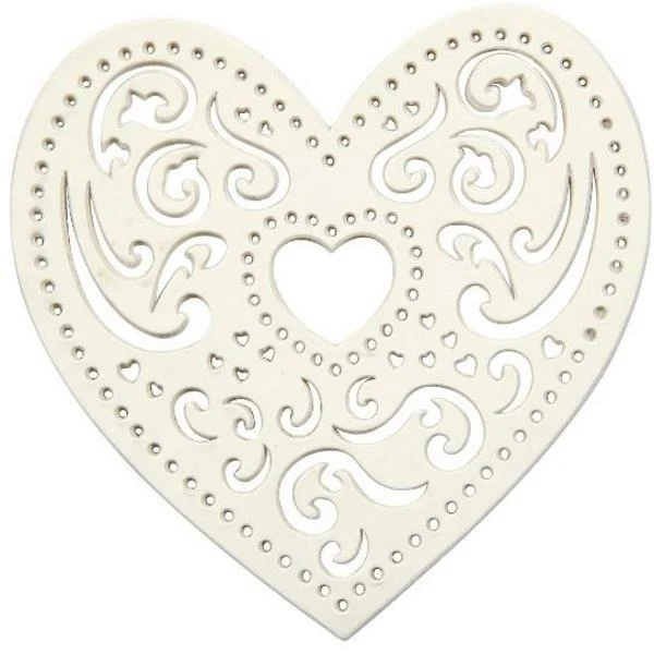 Create Craft - Filigree Hearts Paper 18pieces White