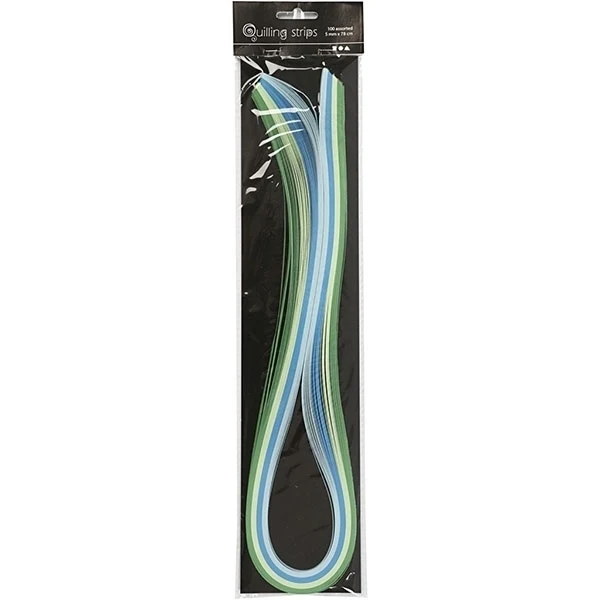 Create Craft - Quilling strips - 5 assortedd Blues & Greens 100piece