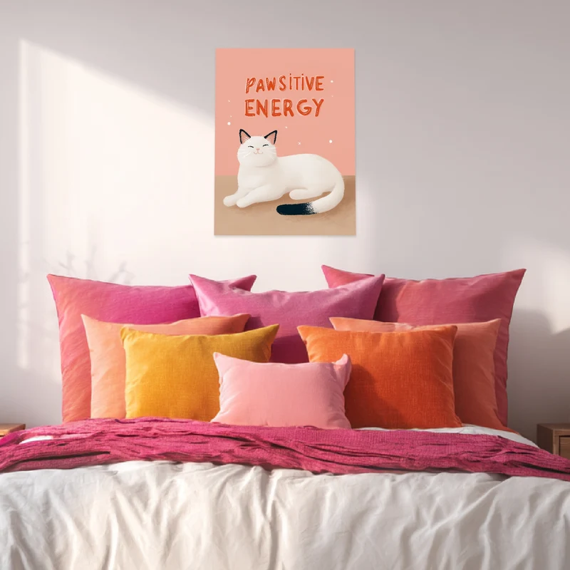 Pawsitive Energy weiß Poster