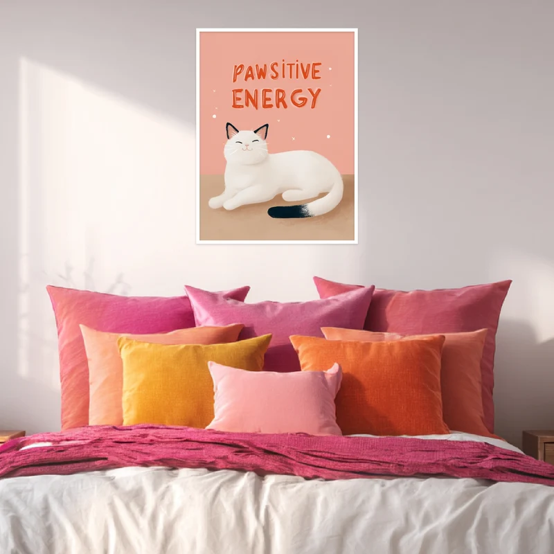 Pawsitive Energy weiß Poster
