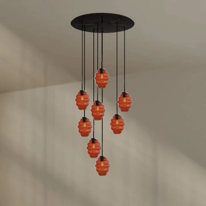 s.luce Echos Galerieleuchte 8-flammig Ø 80cm Baldachin Ø 18cm