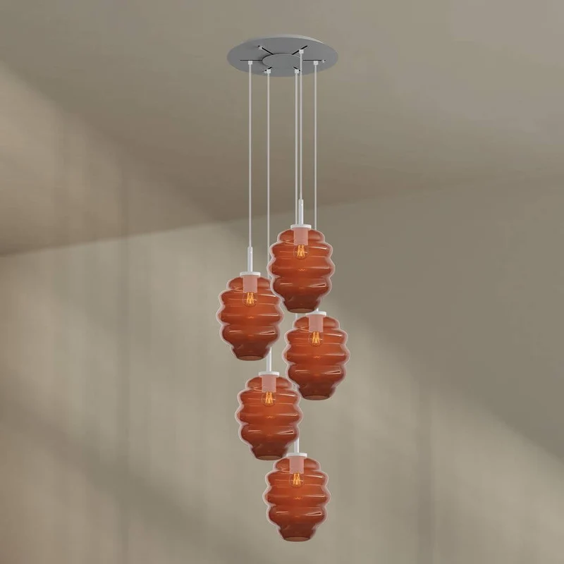 s.luce Echos Galerieleuchte 5-flammig Ø 60cm Baldachin Ø 25cm