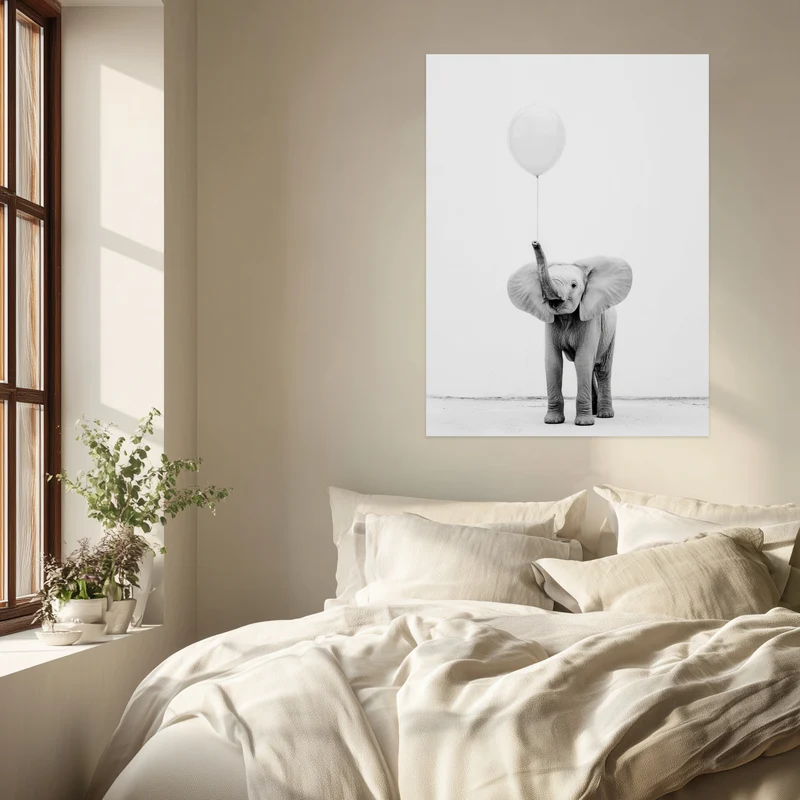 Elefant mit Ballon Poster