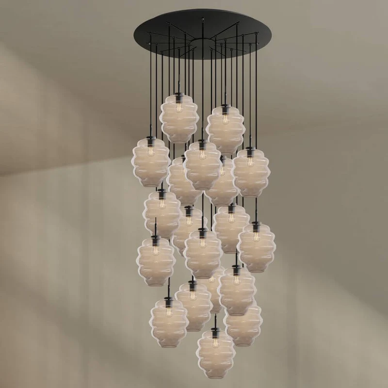 s.luce Echos Galerieleuchte 20-flammig Ø 120cm Baldachin Ø 25cm