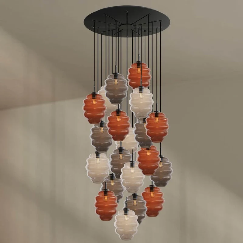 s.luce Echos Galerieleuchte 20-flammig Ø 120cm Baldachin Ø 25cm
