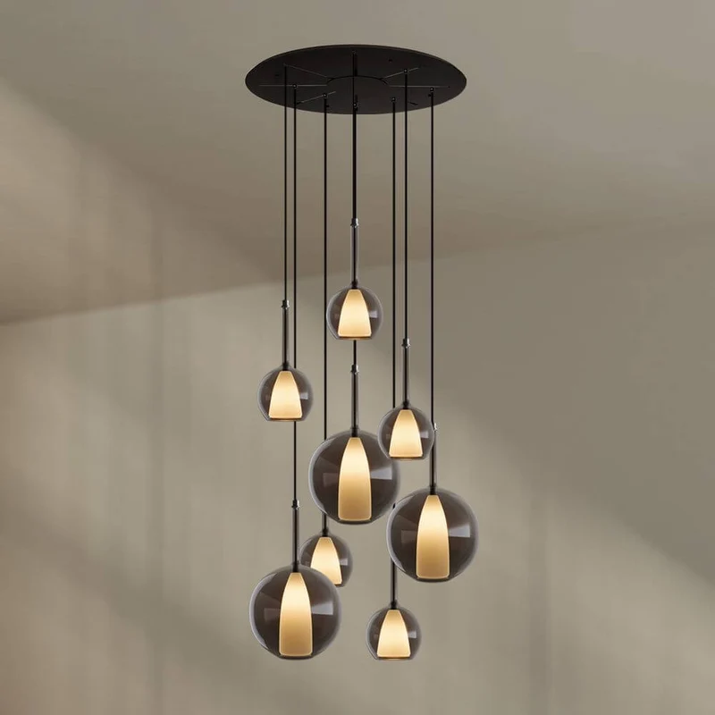 s.luce Belluna Galerieleuchte 8-flammig Ø 80cm Baldachin