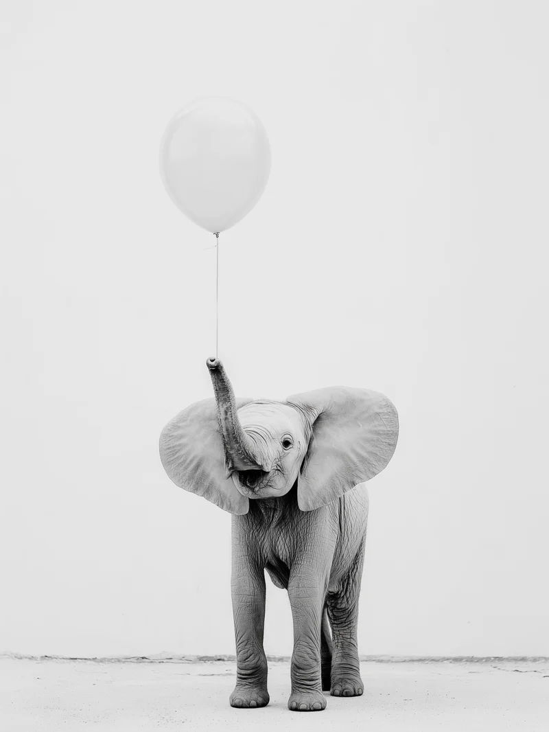 Elefant mit Ballon Poster