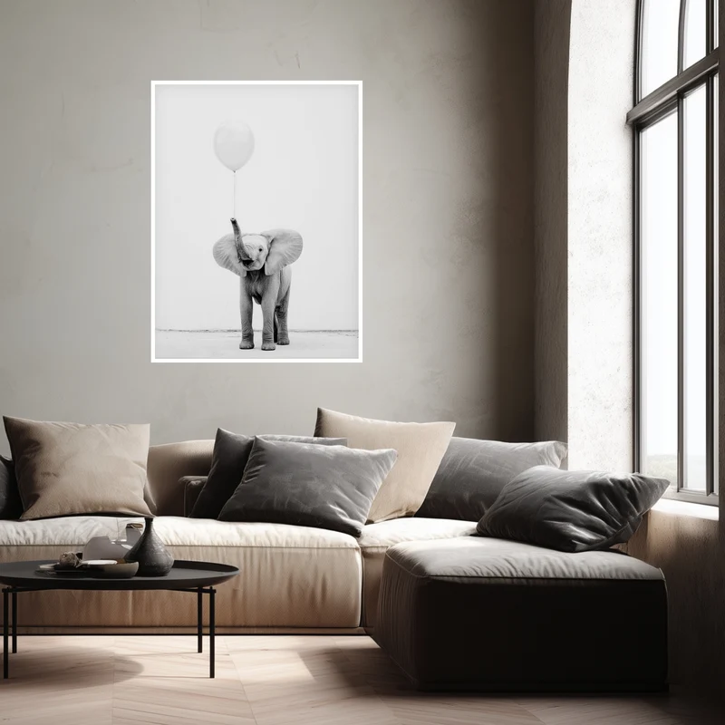Elefant mit Ballon Poster