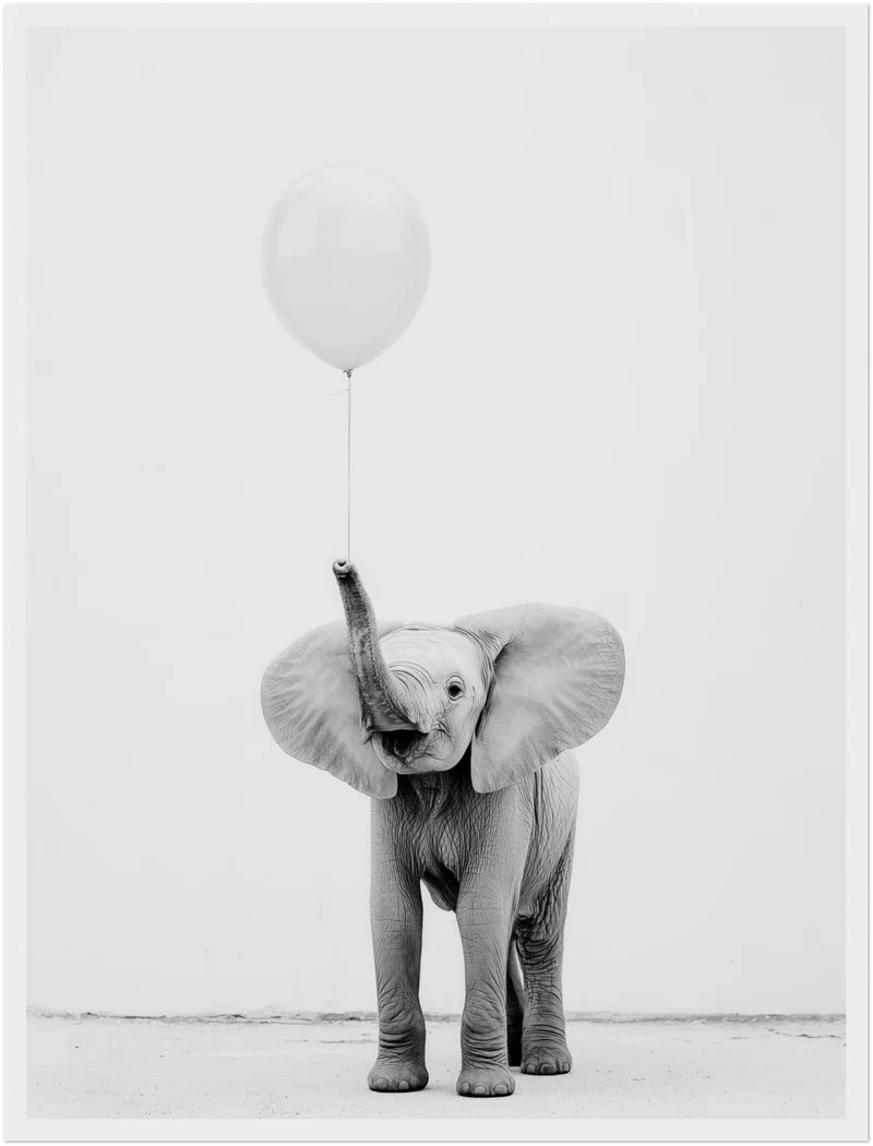 Elefant mit Ballon Poster