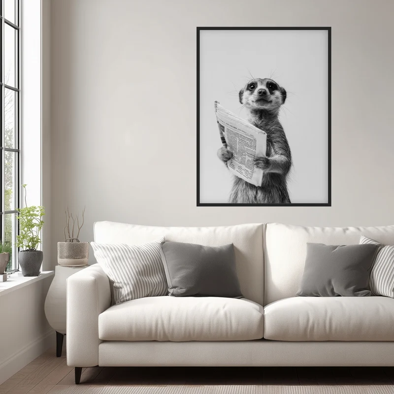 Erdmännchen mit Zeitung Poster