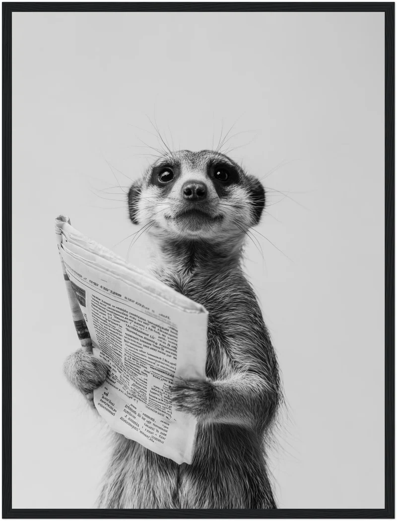 Erdmännchen mit Zeitung Poster