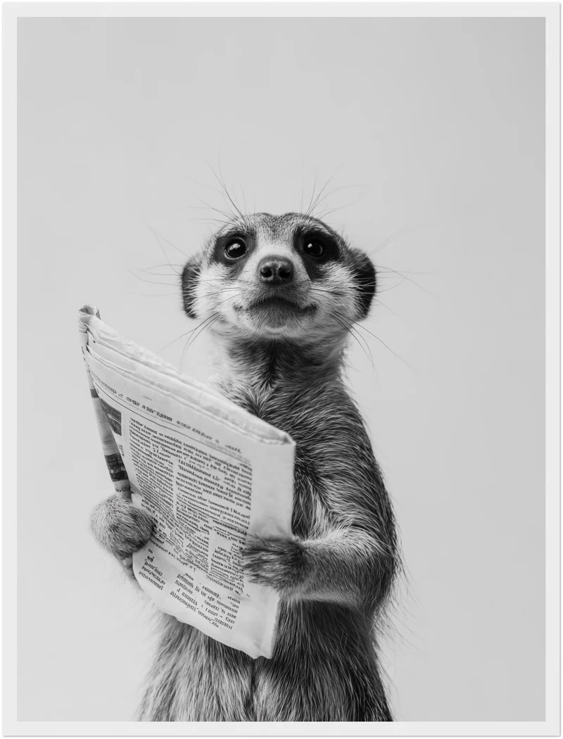 Erdmännchen mit Zeitung Poster