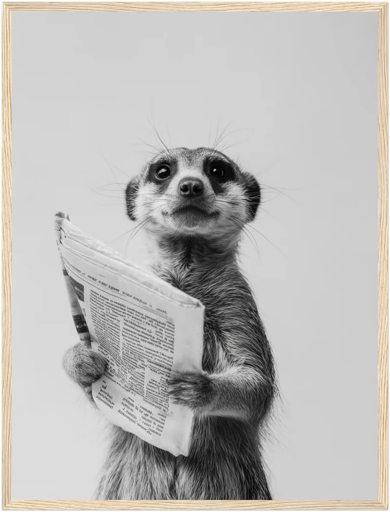 Erdmännchen mit Zeitung Poster